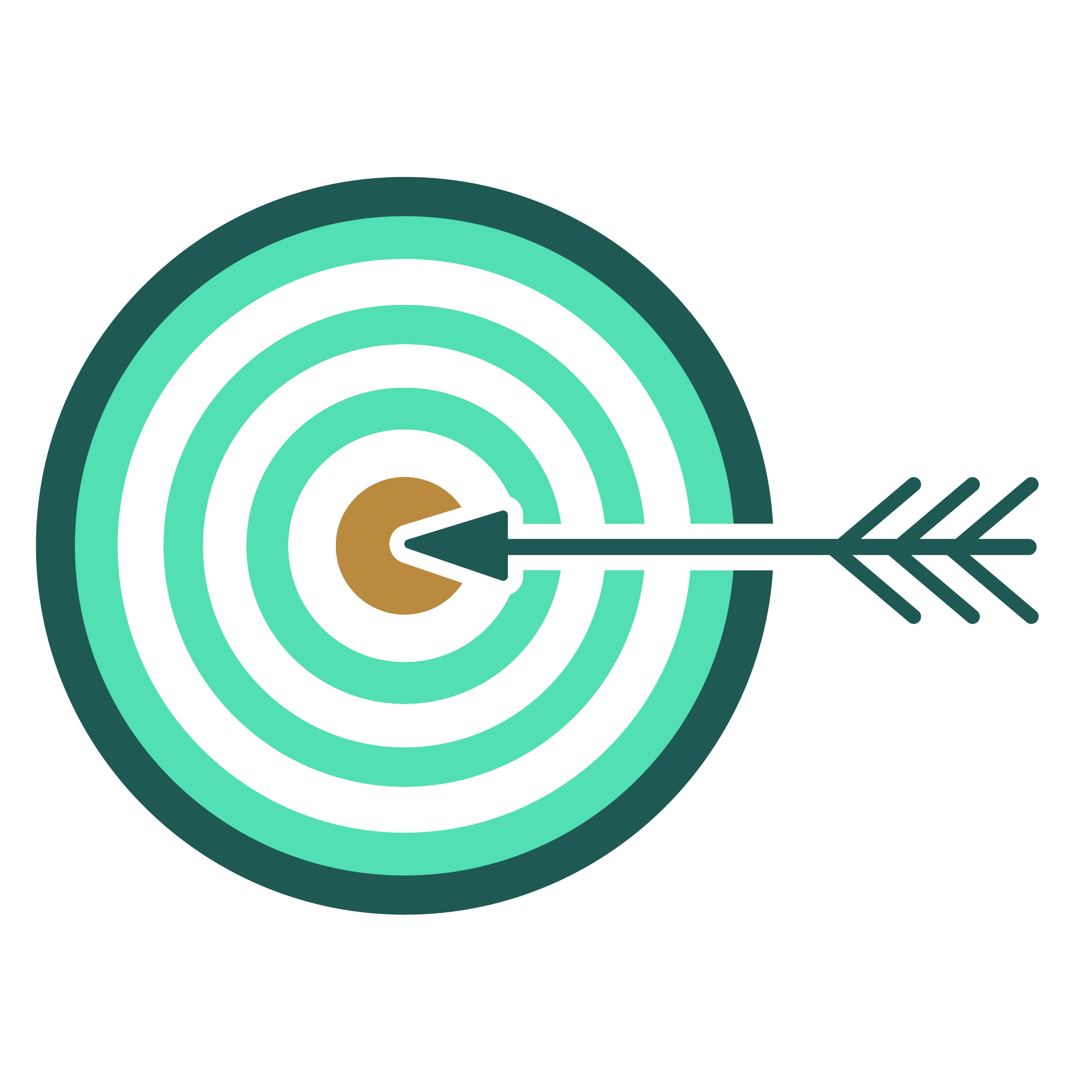 Arrow hitting target